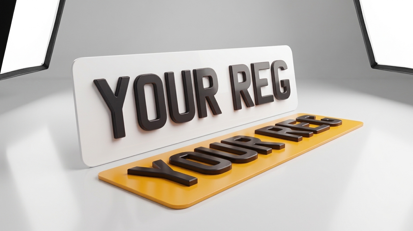Stacked — Standard UK Plate number plate — product photo